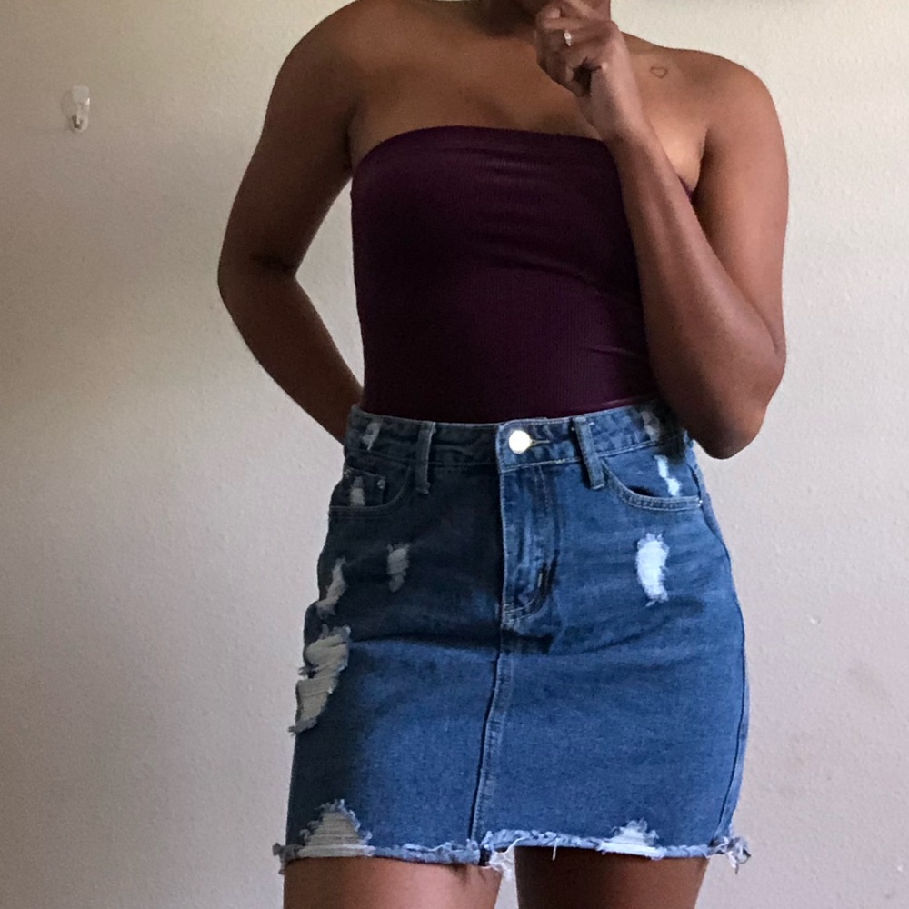 Plum halter topped body suit